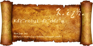 Károlyi Ádám névjegykártya